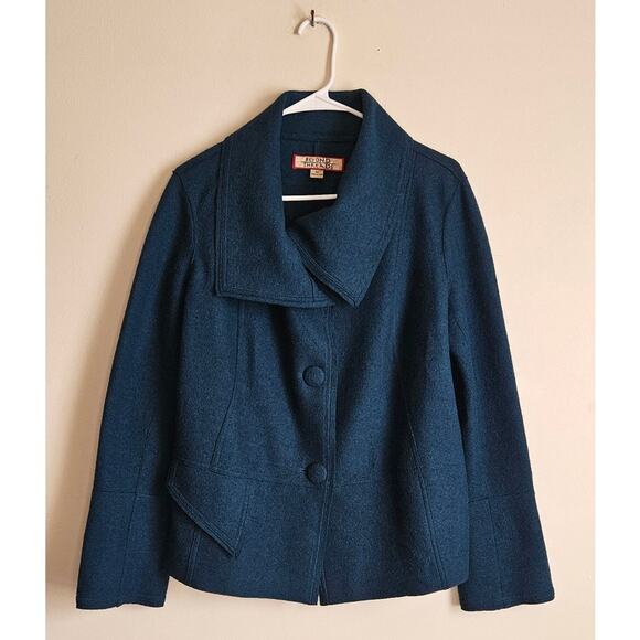 Beyond Threads Alpaca & Wool Teal Blue Coat, SZ M - Picture 1 of 5